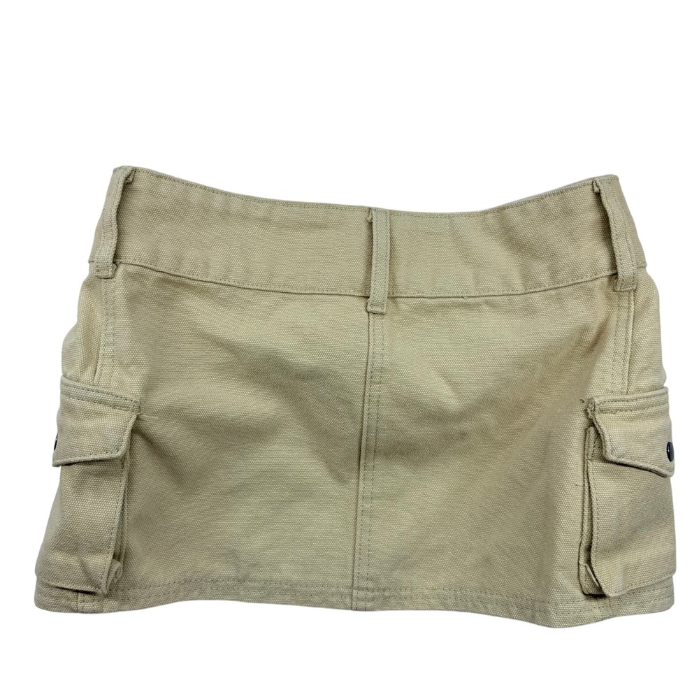 Princess Polly Tan Khaki Cotton Canvas Cargo Mini Skirt PD072258 US 2